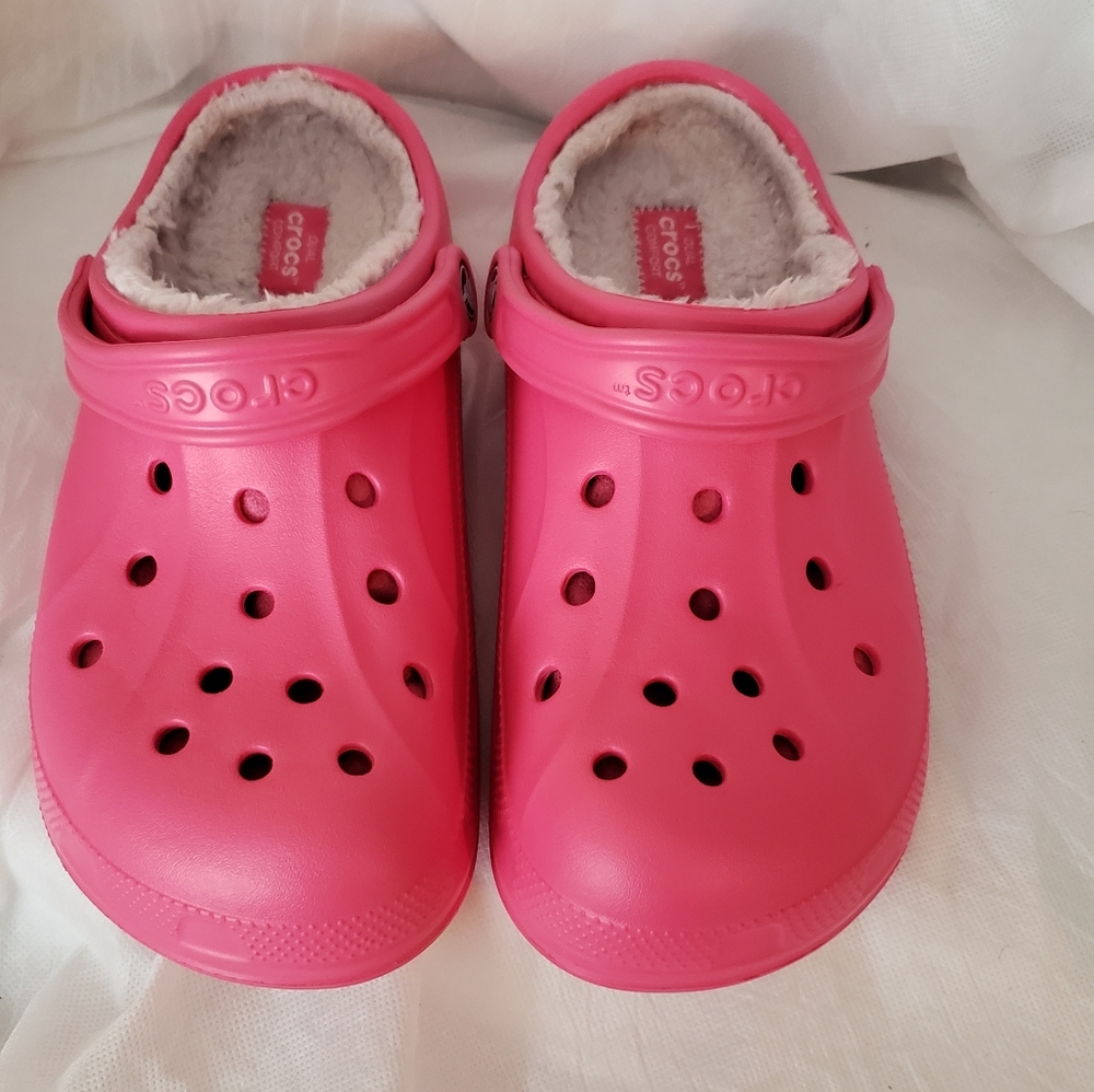 Crocs, Lined, Hot pink - Used M8/W10